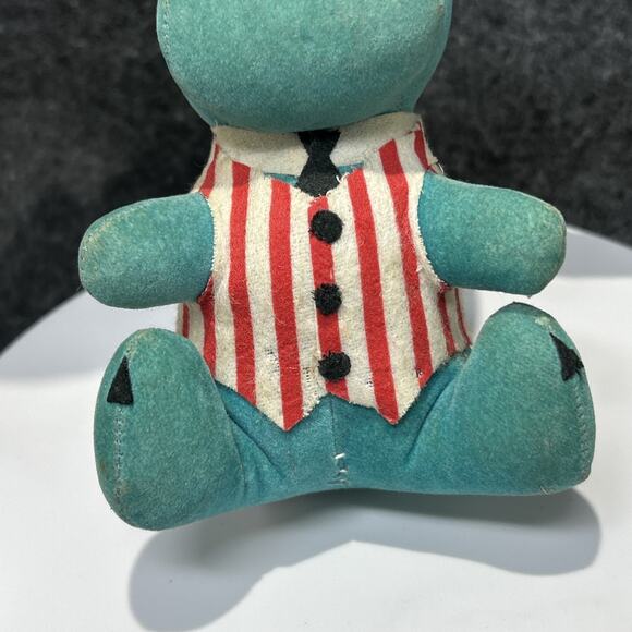 Vintage Dream Pets Plush Dog Blue Hat Striped Vest Japan Kitsch MCM Collectible - Picture 8 of 12